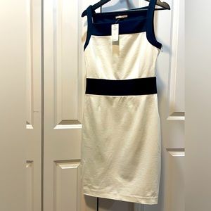 NEW Banana Republic Sleeveless Nautical Dress White Navy Square Neckline Size 6
